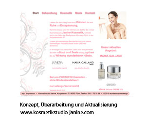 Webauftritt von Kosmetikstudio Janine/Kosmeti