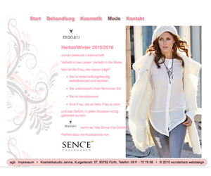 Webauftritt von Kosmetikstudio Janine/Mode